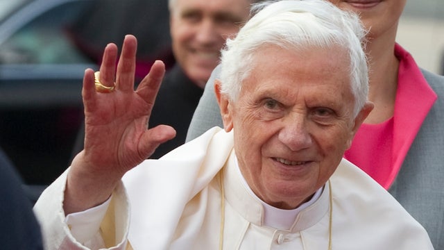Pope Benedict XVI arrives at Tegel airport in Berlin 