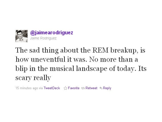 The day after: REM splits, tweeters react 