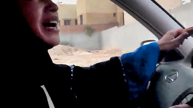 A Saudi Arabian woman drives a car June 17, 2011, in this image made from video released by Change.org as part of a campaign to defy Saudi Arabia's ban on women driving in Riyadh, Saudi Arabia. 