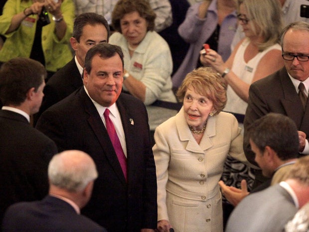 Chris Christie and Nancy Reagan 