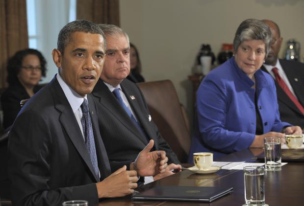Barack Obama, Ray LaHood, Janet Napolitano 