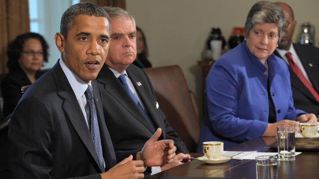 Barack Obama, Ray LaHood, Janet Napolitano 