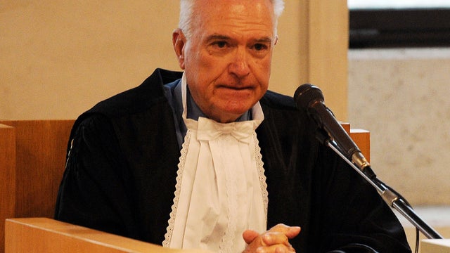 Judge Claudio Pratillo Hellmann presides over a hearing during the appeal of Amanda Knox and Raffaele Sollecito Sept. 27, 2011, in Perugia, Italy. 
