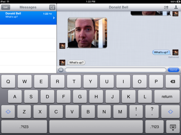 iMessages on the iPad 