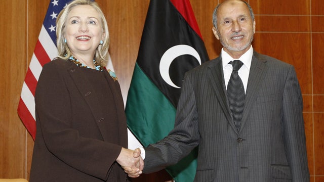 Hillary Rodham Clinton meets Mustafa Abdel-Jalil 