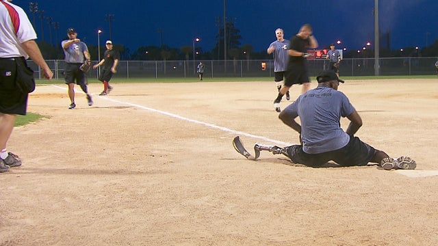 Wounded Warrior Amputee softball team plays in Panama City Beach, Florida.  