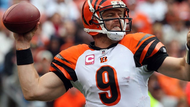 Carson Palmer throws a pass 