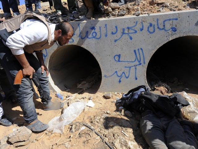 drainage pipes where ousted Muammar Qaddafi was captured 