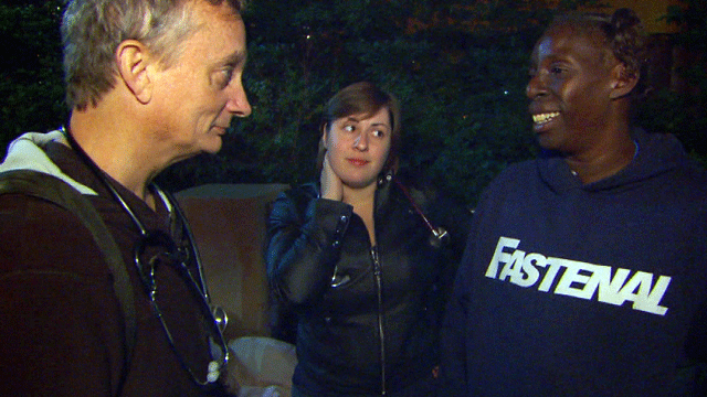 Dr. Jim Withers dispenses street medicine to homeless people in Pittsburgh.  