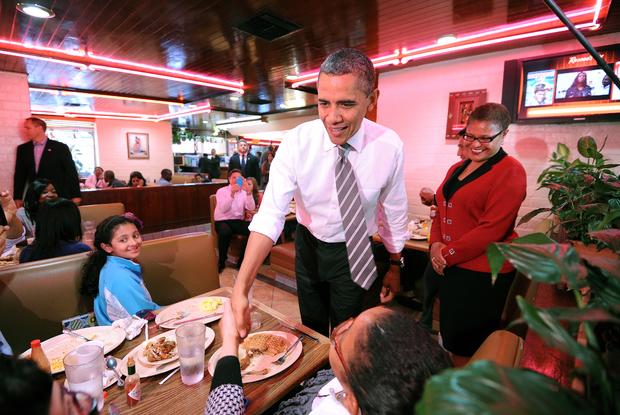 US President Barack Obama at Roscoe's Chicken &amp; Waffles 