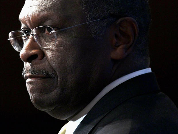 WASHINGTON, DC - OCTOBER 31: Republican Presidential candidate Herman Cain delivers remarks at The National Press Club October 31, 2011 in Washington, DC. Cain has denied accusations made in a report of sexual harassment while he was president of the National Restaurant Association. Cain is tied with former Massachusetts Governor Mitt Romney at the top of the Des Moines Register's recent survey of likely caucus-goers in Iowa. 