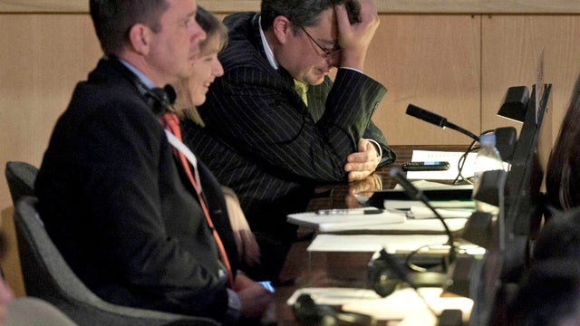David Killion, center, permanent delegate of the United States to UNESCO, reacts as delegates vote on Palestinian membership to the U.N. cultural agency in Paris Oct. 31, 2011. The Palestinians became a full member of the U.N. cultural and educational age 