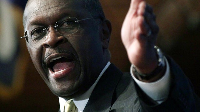 	WASHINGTON, DC - OCTOBER 31: Republican presidential candidate Herman Cain speaks at the National Press Club October 31, 2011 in Washington, DC. During a question and answer portion of the program, Cain called the accusations of sexual harassment against 