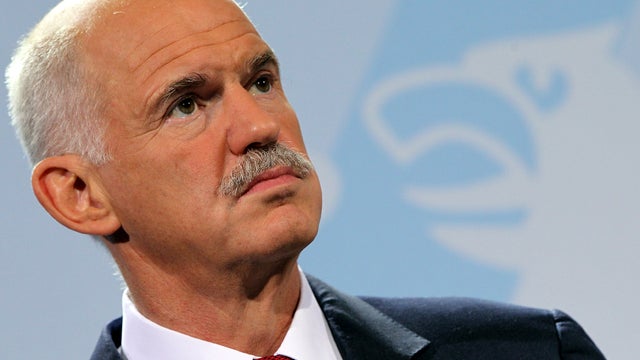 Greek Prime Minister George Papandreou speaks to the media Sept. 27, 2011, in Berlin. 