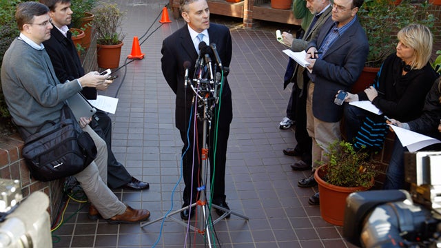 Joel Bennett, an attorney for a woman who accused Herman Cain of sexual harassment while both worked at the National Restaurant Association, speaks during a news conference outside his office in Washington, Friday, Nov. 4, 2011. Bennett said she complaine 