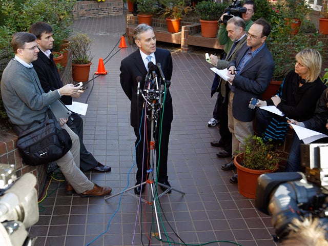 Joel Bennett, an attorney for a woman who accused Herman Cain of sexual harassment while both worked at the National Restaurant Association, speaks during a news conference outside his office in Washington, Friday, Nov. 4, 2011. Bennett said she complained about a "series of inappropriate behaviors" in good faith and accepted a financial agreement. 