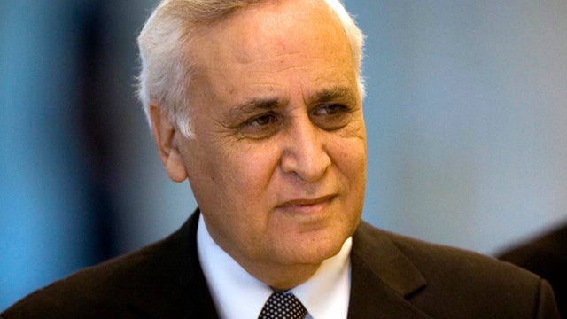 Former Israeli President Moshe Katsav arrives at Israel's Supreme Court in Jerusalem Nov. 10, 2011. The court rejected Katsav's appeal of his rape conviction and upheld a seven-year prison sentence for the disgraced politician. 