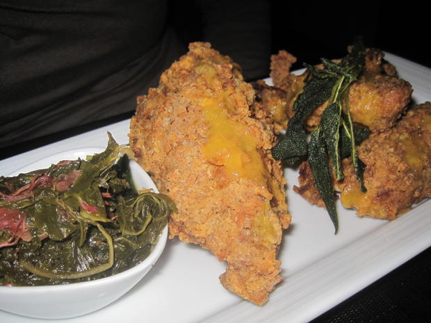 1/4 Food &amp; Drink - Private Social - Fried Chicken and Greens 