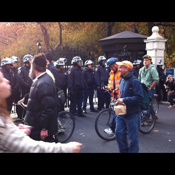 Protesters in front of City Hall 