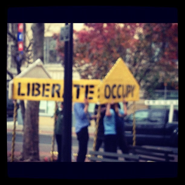 OWS protesters in downtown Manhattan 