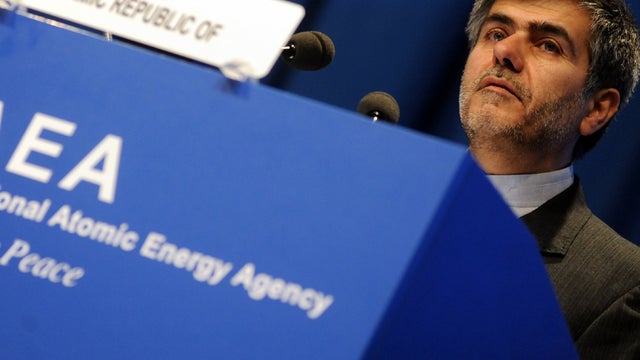 Abbasi Davani, head of the Iranian Atomic Energy Organization, speaks during the 55th International Atomic Energy Agency general conference at IAEA headquarters in Vienna Sept. 19, 2011. 