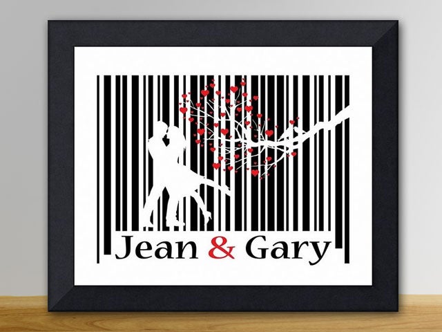 Personalized Couple Barcode Art 