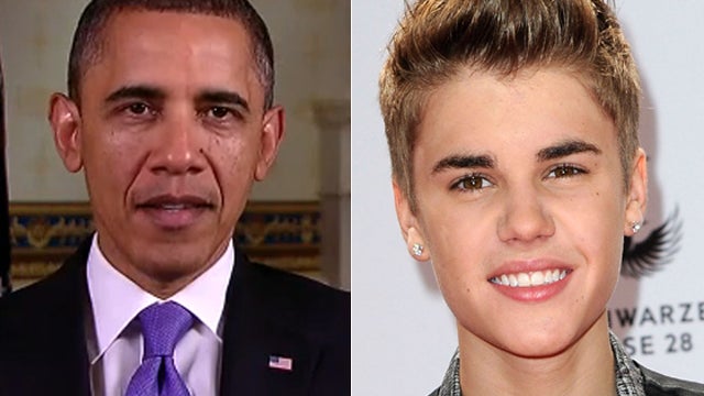 President Barack Obama and Justin Bieber 
