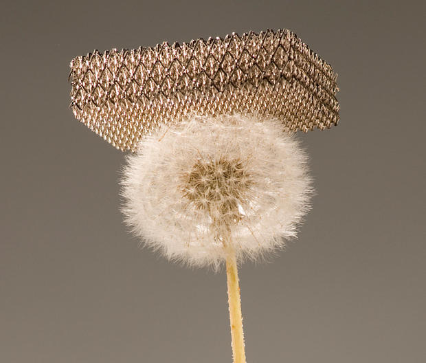 The super-low density of this metal lattice means it can perch with no trouble on a dandelion. 