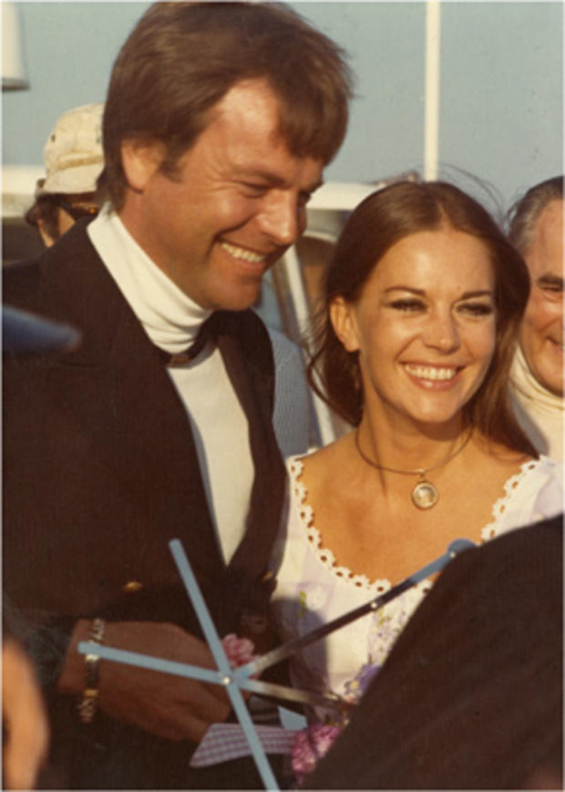 Robert Wagner and Natalie Wood are shown at their second wedding on their yacht, Splendour. 