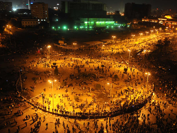 A general view shows Cairo's landmark Tahrir Square 