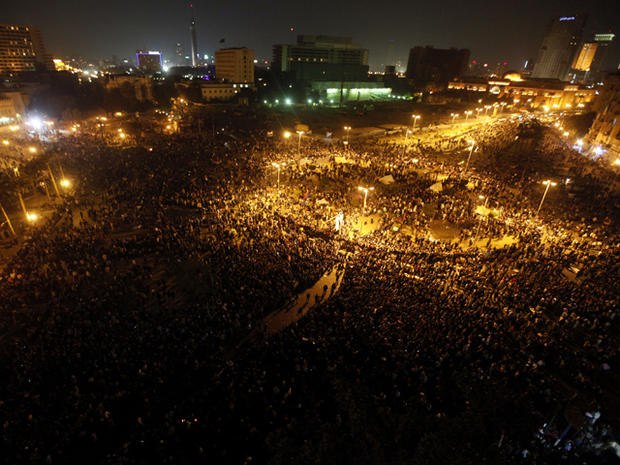 Protesters gather in Tahrir Square  