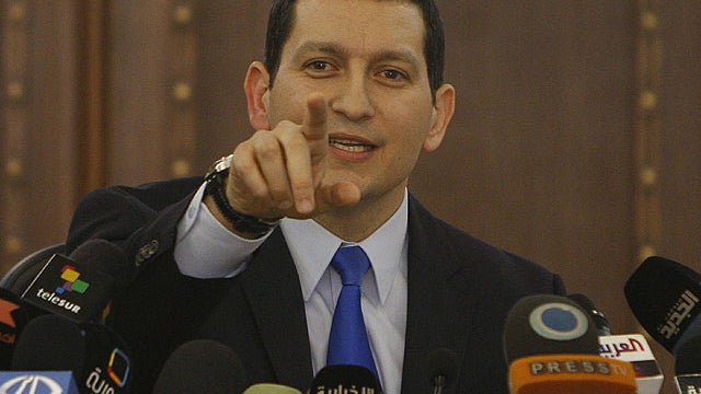 Syria's Foreign Ministry spokesman Jihad Makdissi speaks during a press conference in Damascus, Syria, on Dec. 5, 2011.  