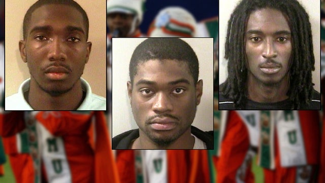 Florida A&M marching band members Aaron Golson, James Harris and Sean Hobson 
