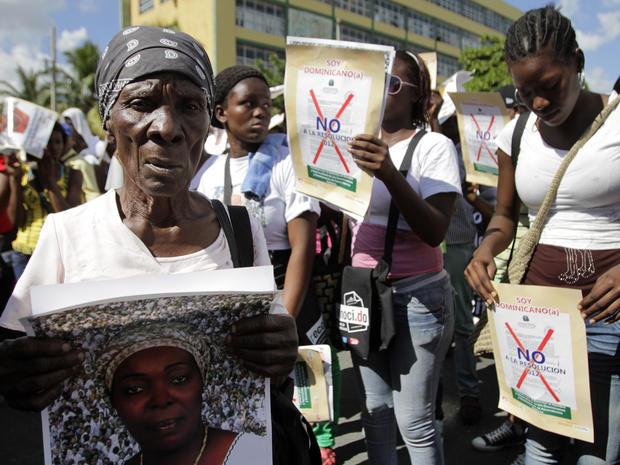 Haitians and the children of Haitians born in the Dominican Republic protest 
