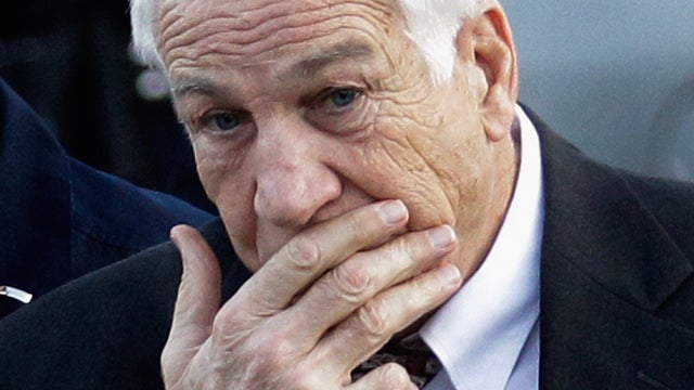 Former Penn State assistant football coach Jerry Sandusky arrives at the Centre County Courthouse Dec. 13, 2011, in Bellefonte, Pa. 