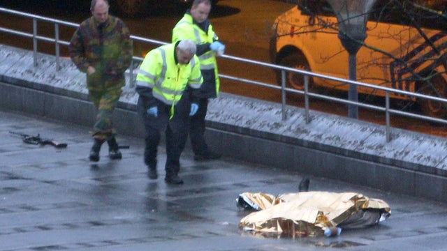 Covered body believed to be that of Liege attacker Nordine Amrani 