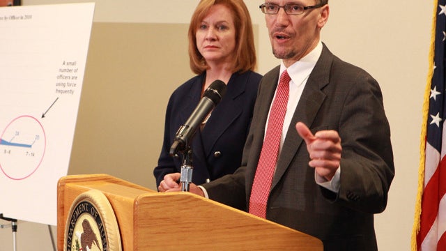 Assistant Attorney General Thomas Perez and U.S. Attorney Jenny Durkan hold a news conference Dec. 16, 2011, on the Department of Justice's investigation of the Seattle Police Department. 