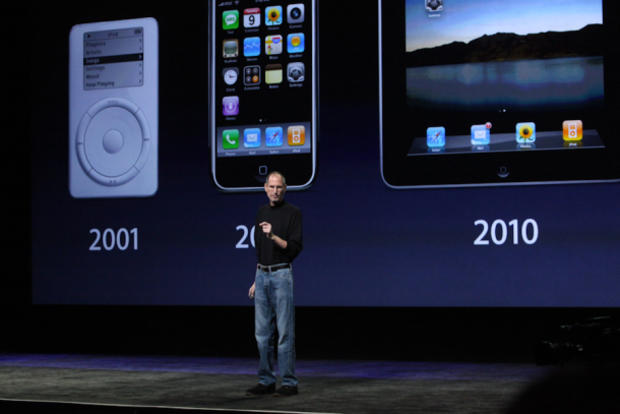 Steve Jobs at the unveiling of the iPad 2. 