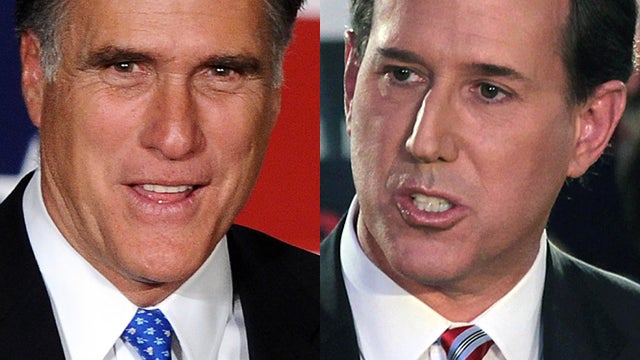 Mitt Romney and Rick Santorum  