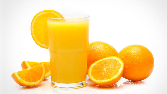 fresh orange juice with orange.  