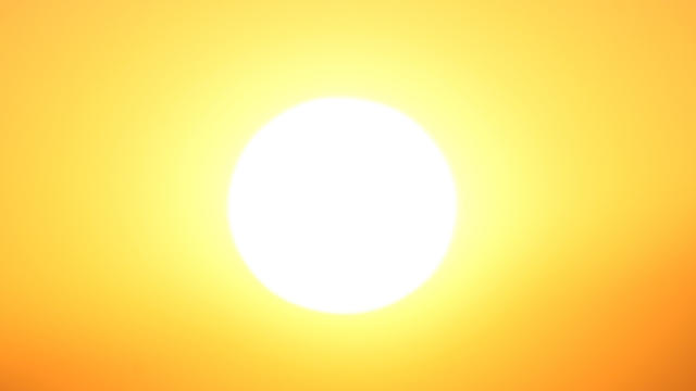 huge yellow fireball at sunset 