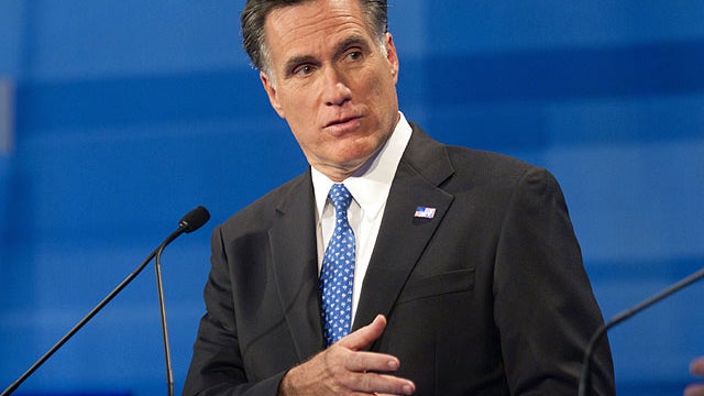 Republican presidential candidate former Massachusetts Gov. Mitt Romney speaks during the South Carolina Republican presidential candidate debate, Jan. 16, 2012, in Myrtle Beach, S.C.  