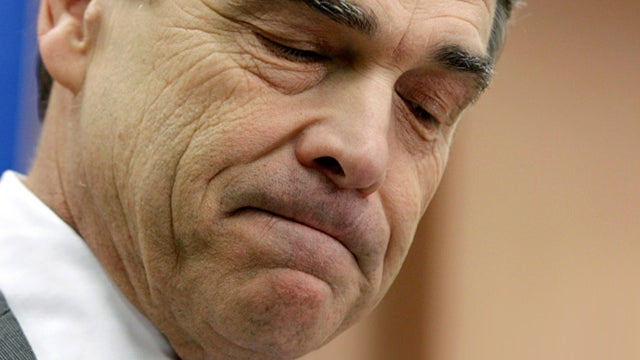 Republican presidential candidate, Texas Gov. Rick Perry pauses while announcing he is suspending his campaign and endorsing Newt Gingrich, Thursday, Jan. 19, 2012, in North Charleston, S.C.  