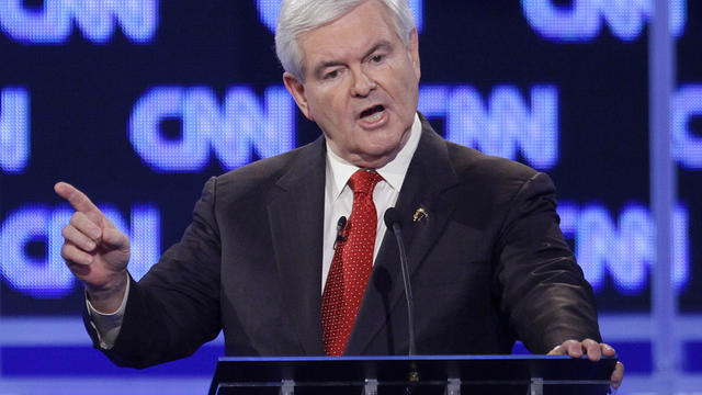 Republican presidential candidate former House Speaker Newt Gingrich 