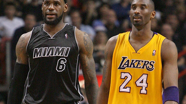 LeBron James and Kobe Bryant 