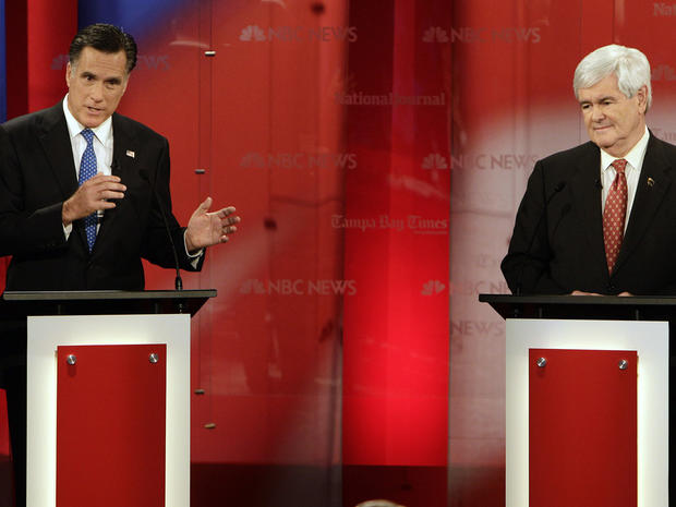 Fla. debate a 2-man show between Romney, Gingrich 