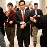 House Majority Leader Eric Cantor is chased by reporters after a news conference at the U.S. Capitol Dec. 22, 2011, in Washington. 