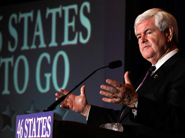 Republican presidential candidate former House Speaker Newt Gingrich speaks during a Florida Republican presidential primary night rally, Tuesday, Jan. 31, 2012, in Orlando, Fla 