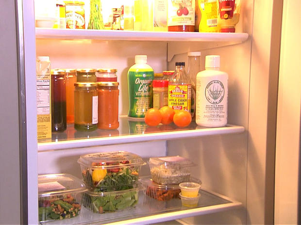 A peek inside George Clooney's refrigerator during his "Person to Person " tour 