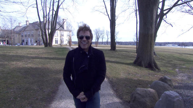Jon Bon Jovi takes the "Person to Person" crew for a stroll across his 16-acre, riverside property. 